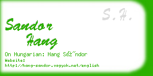 sandor hang business card